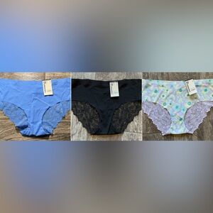 New 3 Pairs Nobo, No Boundaries micro & lace hipster panties size XXL Multicolor